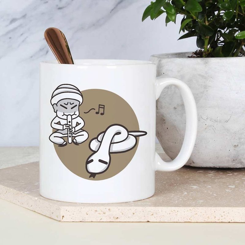 Lazy Energy【Snake】12 Zodiac Mug / Customizable text - Mugs - Porcelain White