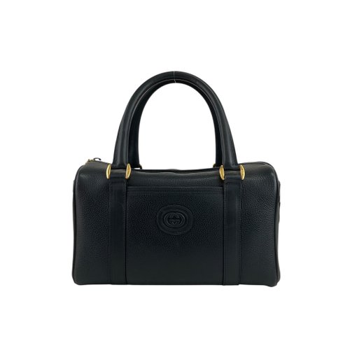 グッチ ボストンバッグ 日本直送 名牌中古包 】GUCCI グッチ ボストンバッグ ネイビー レザー