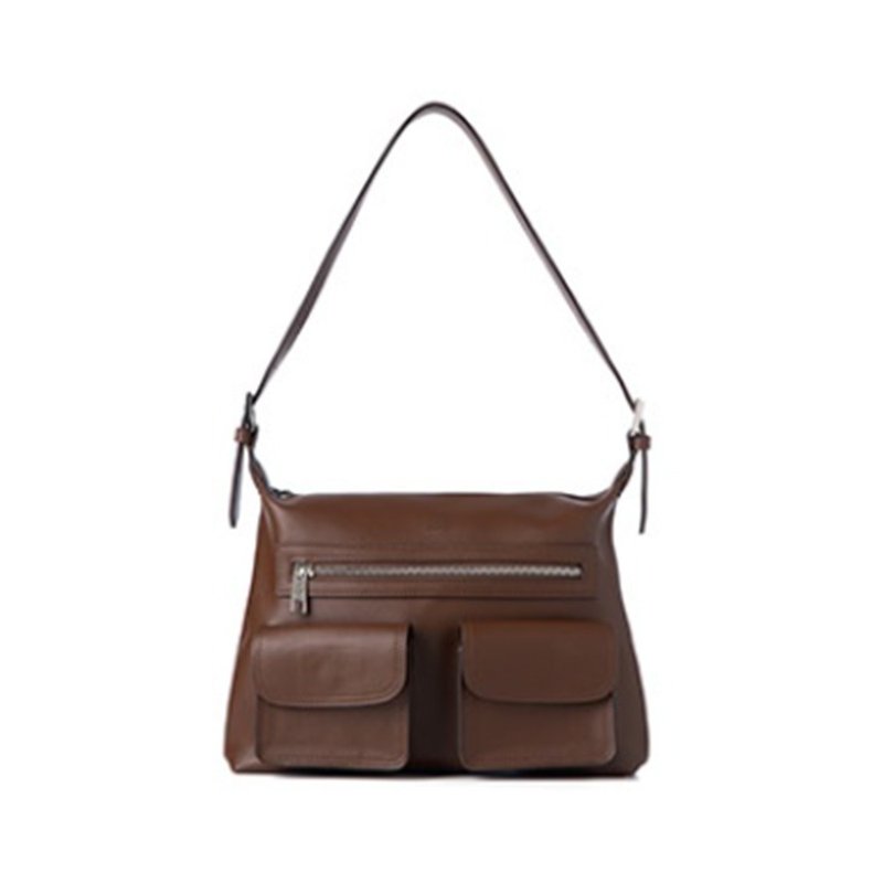 Jolly made in Korea | ANDY BAG | Taupe | Large Handbag - Messenger Bags & Sling Bags - Faux Leather Brown