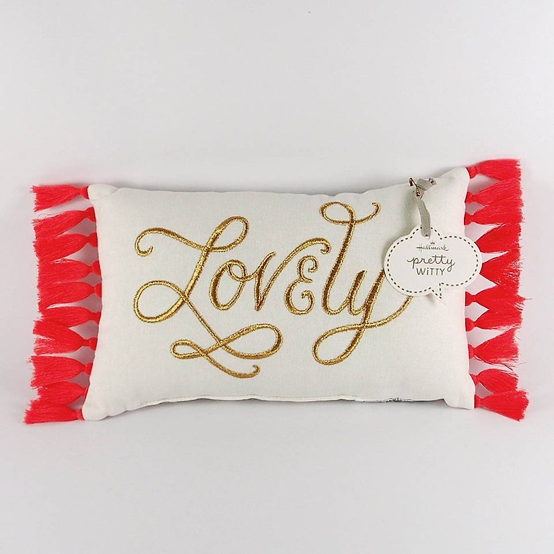 Pretty Witty kind words of wisdom lovely fringed pillow - Pillows & Cushions - Other Materials White