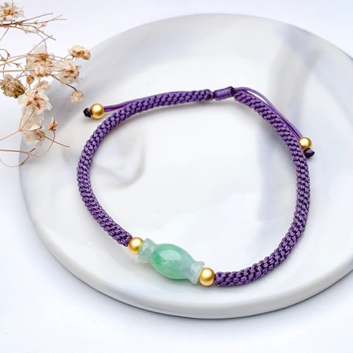 瓔珞珠寶盒 E.L.Jewelry Box 冰綠翡翠糖果編織手鍊 | 天然緬甸A貨翡翠| 送禮