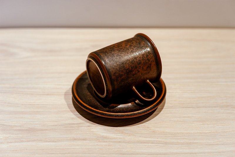 Finland ARABIA FINLAND ー Ruska series afternoon tea / coffee cup tray set - Mugs - Pottery Brown