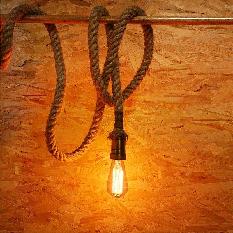 Light with Shade Zula 手作復古麻繩 簡約家居餐廳吊燈 工業風 香港掣式設計品 - 燈具/燈飾 - 其他金屬 咖啡色