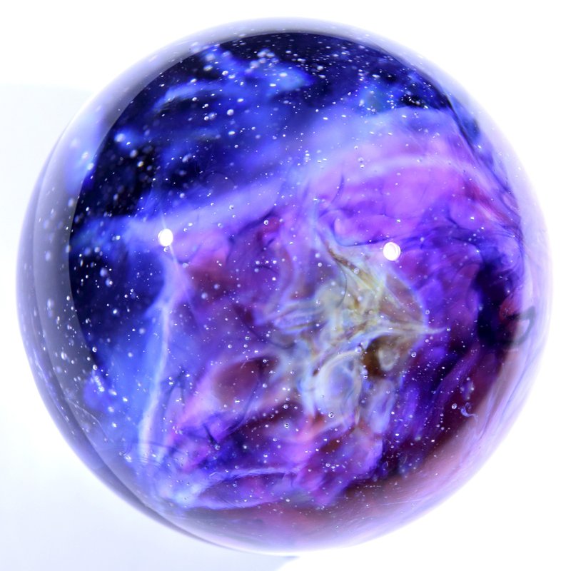 51mm 宇宙玻璃球擺設 no.M133 - 擺飾/家飾品 - 玻璃 紫色