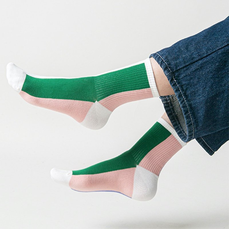 HM變色的長方體 女款中筒襪 共2色 - 襪子 - 棉．麻 多色