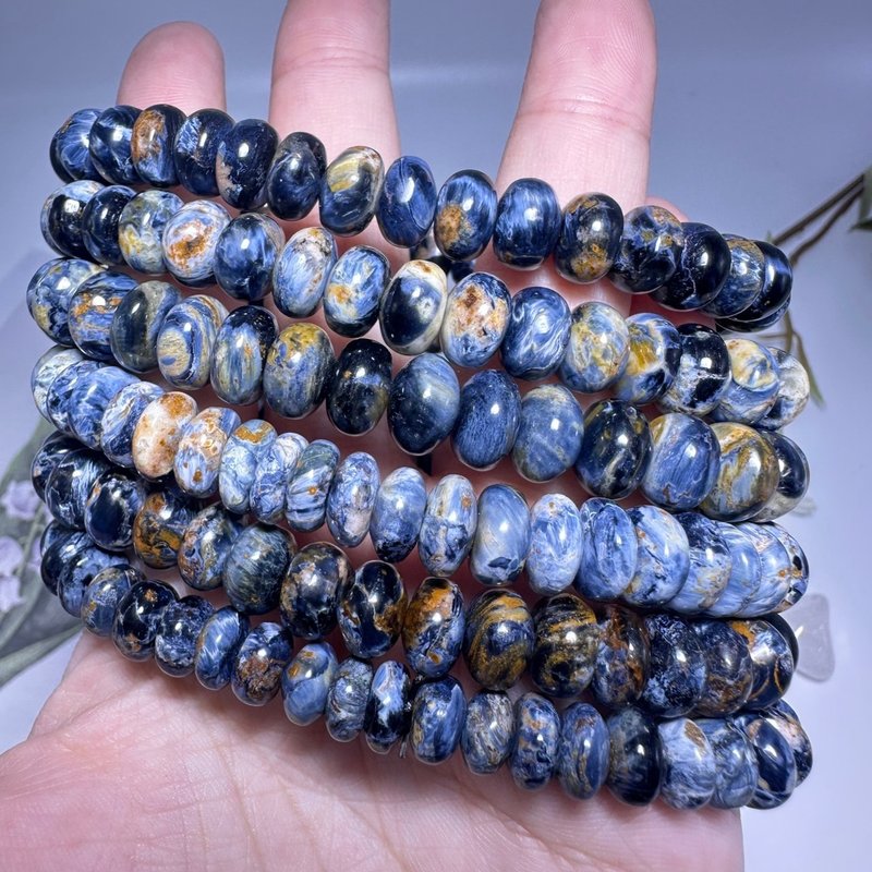 │Blue Peter Stone Painting Starry Sky x Storm Stone| Abacus Stacked Beads for Gifts and Personal Use - สร้อยข้อมือ - เครื่องเพชรพลอย สีน้ำเงิน