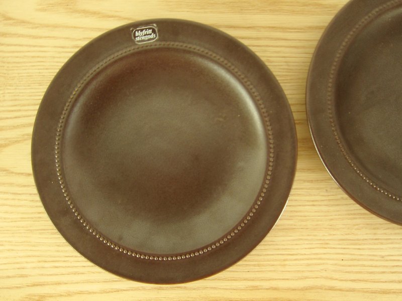 Nordic groceries. Old HOGANAS Swedish Dark Chocolate Disc - Small Plates & Saucers - Stone Brown