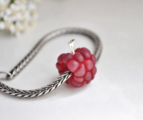 toutberry little cute raspberry charm fruit glass jewelry unique gifts