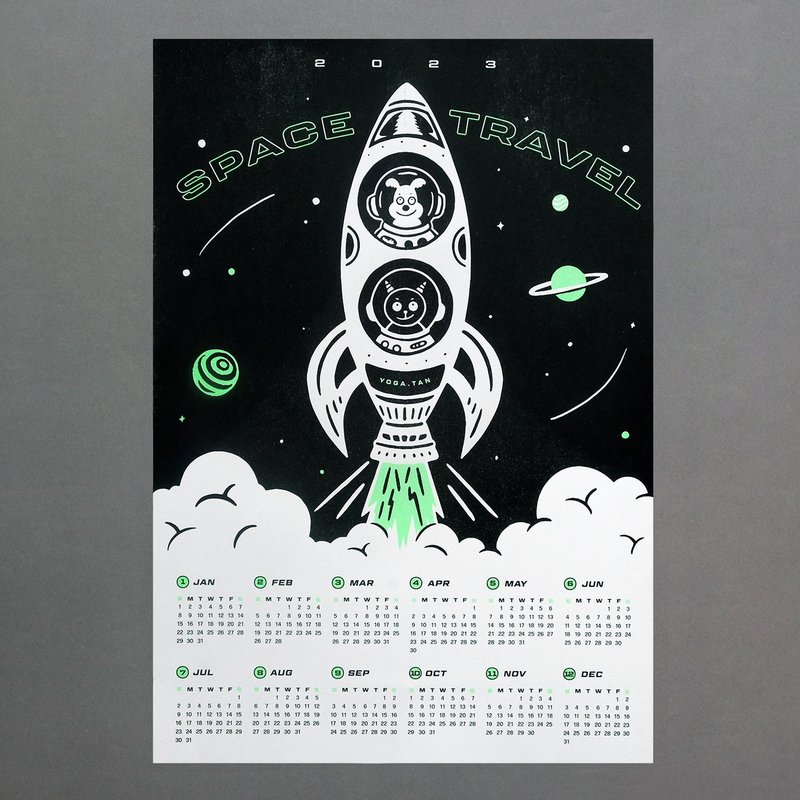 2023年 太空旅行年曆 - 日曆/月曆/年曆 - 紙 