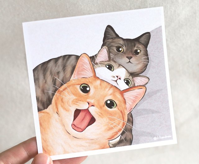 2021 ART UNLIMITED ネコのポストカード 歩く子猫 グリーティングカード