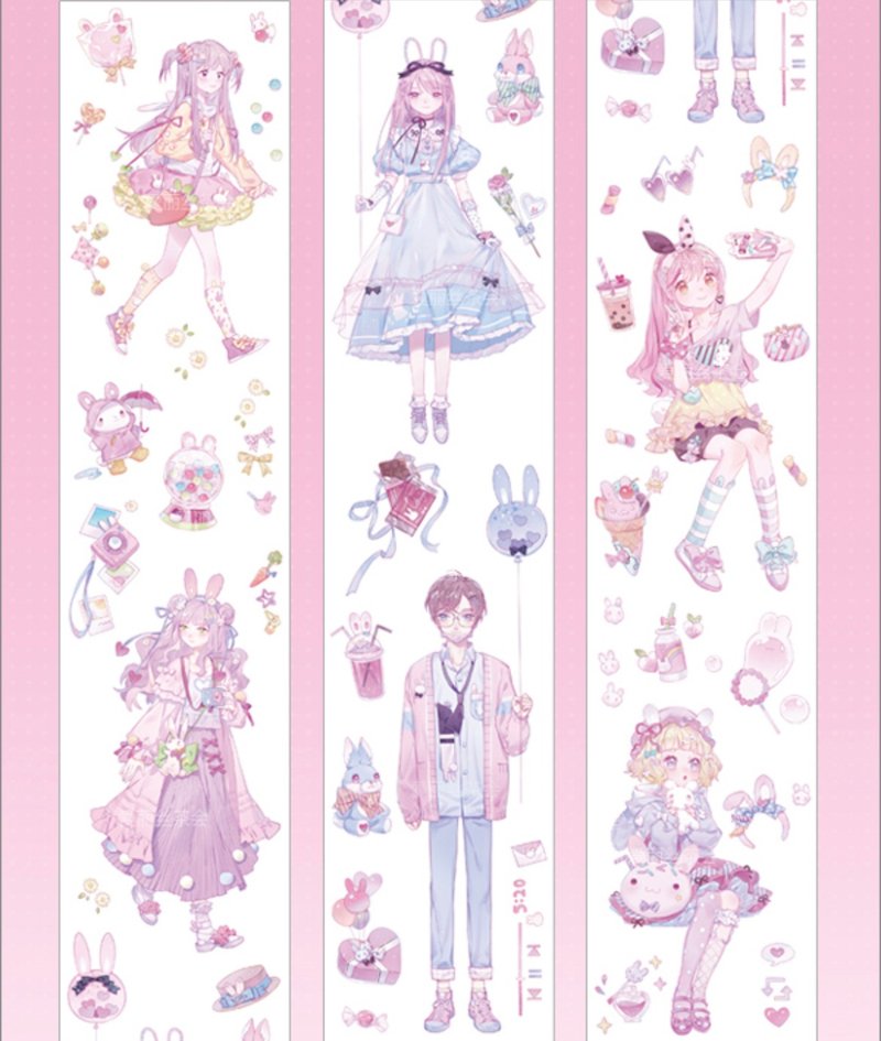 Bunny Paradise PET Washi Tape - มาสกิ้งเทป - กระดาษ หลากหลายสี