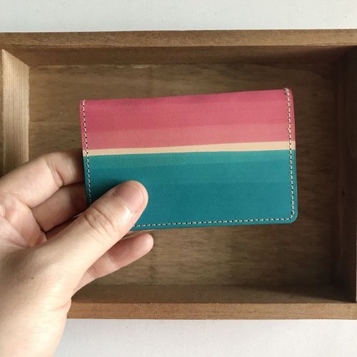 如是著物 信用卡夾 超薄極簡版 夏日海邊 胭脂粉與里昂藍 Card holder