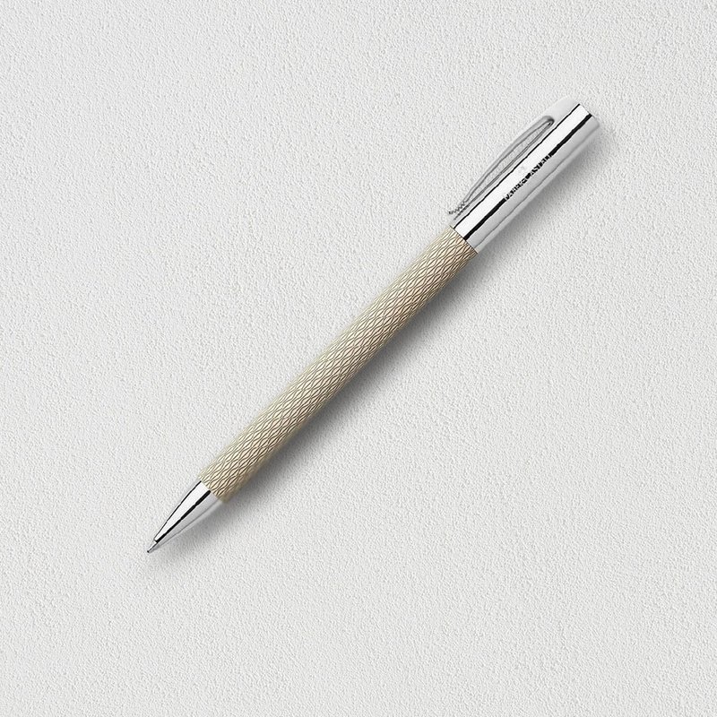 [Faber-Castell] Genghis Khan AMBITION corded ball pen white sand color free engraving - Ballpoint & Gel Pens - Resin White