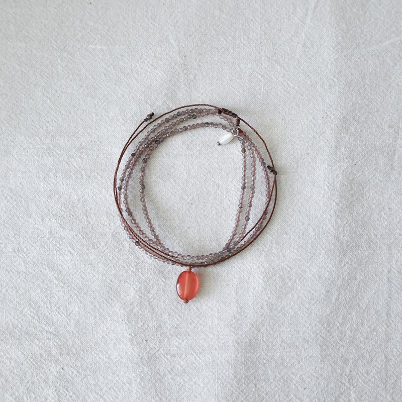 Persimmon Carnelian Long Necklace - Long Necklaces - Crystal Orange