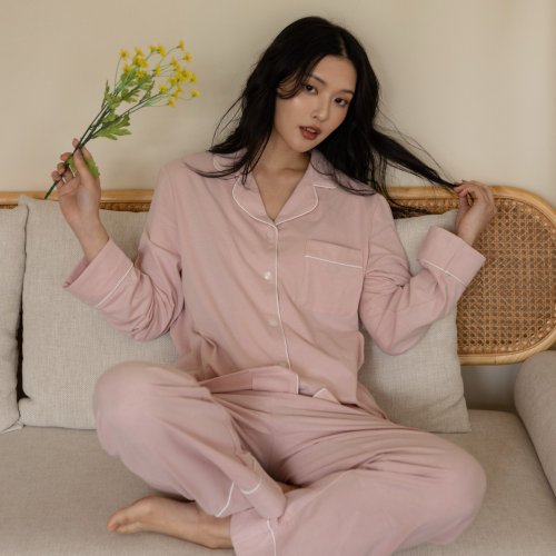 Rising Boutique l 練習有風格睡衣設計 柔軟夢境|全棉家居服套裝-薔薇嫩粉