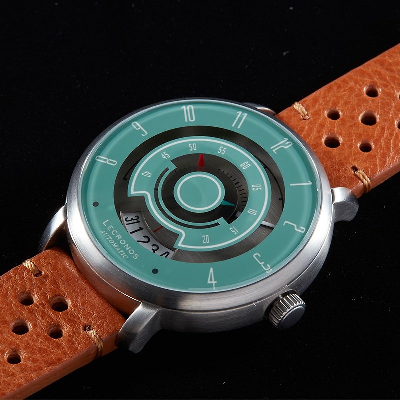 LECRONOS Race For Vintage Collection - Green & Silver Strap - Men's & Unisex Watches - Stainless Steel Green