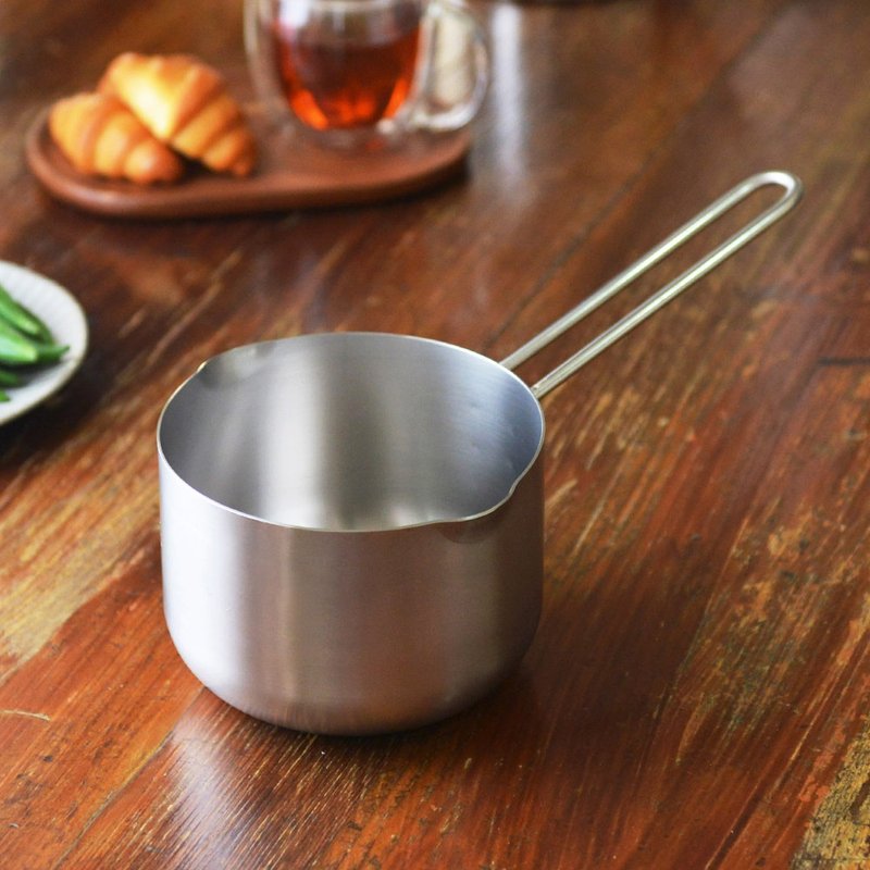 Japan's Aizawa Kobo AIZAWA Japanese-made 18-8 Stainless Steel milk pot/single handle pot-14cm - กระทะ - สแตนเลส สีเงิน