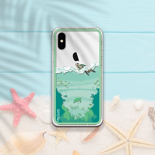 CreASEnse 創感品味 携帯電話ケース 悠遊綠蠵龜 海底風景系列 支援各品牌手機殼CSAK02