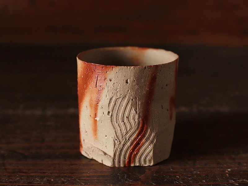 Bizen ware shochu drink s7-035 - Mugs - Pottery Brown