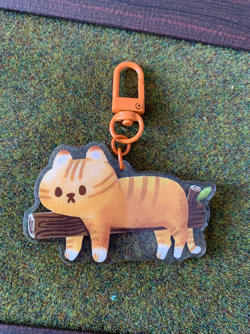 A Shan Mao cat Acrylic charm - Charms - Plastic 