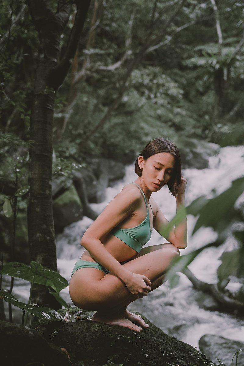 Haolang 孔雀綠運動型比基尼/Bikni TOP - 女泳衣/比基尼 - 聚酯纖維 