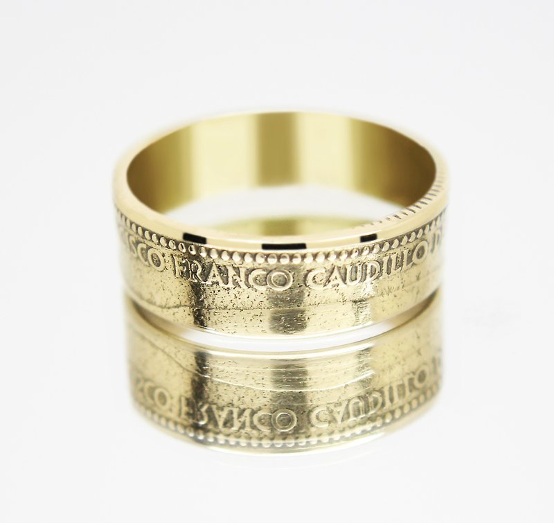 Spain Coin Ring 1 peseta 1947, coin ring for men, coin ring for woman - 戒指 - 其他金屬 