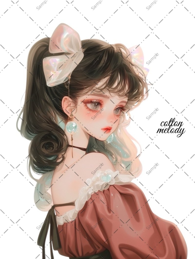 original sticker no.952 人物ステッカー オリジナルステッカー 人物ステッカー 女の子ステッカー オリジナル人物ステッカー - 貼紙 - 紙 