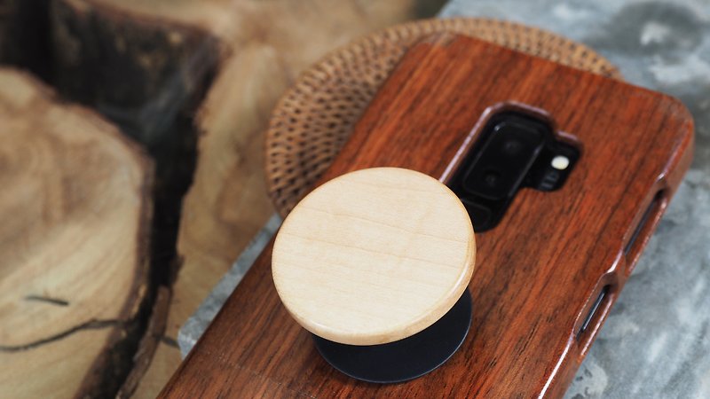 POP SOCKET (maple) - Phone Stands & Dust Plugs - Wood White