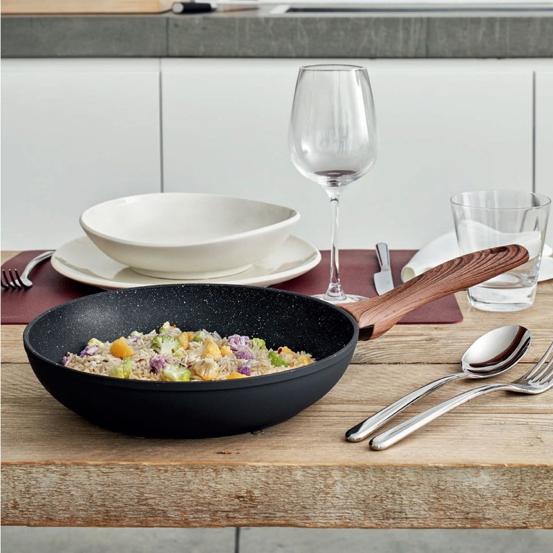 [Sambonet] Italian-made RockNRose non-stick pan 28cm-rock black - กระทะ - โลหะ 