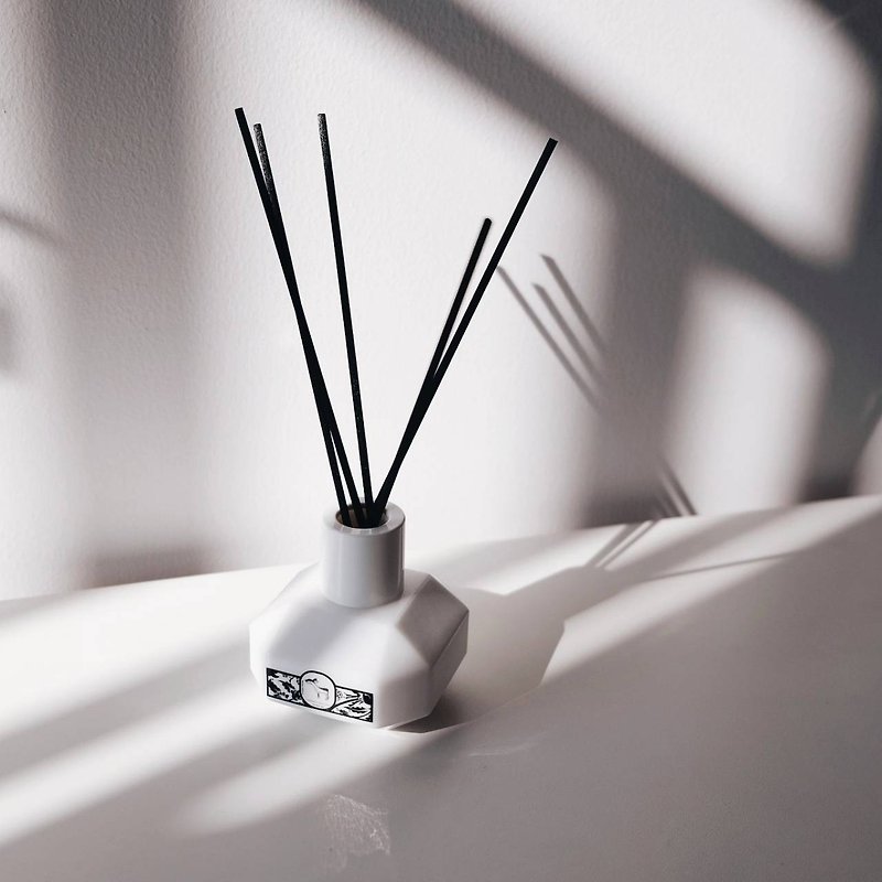 100ml Reed diffuser in ceramic bottles with black fiber stick - Candles & Candle Holders - Essential Oils White