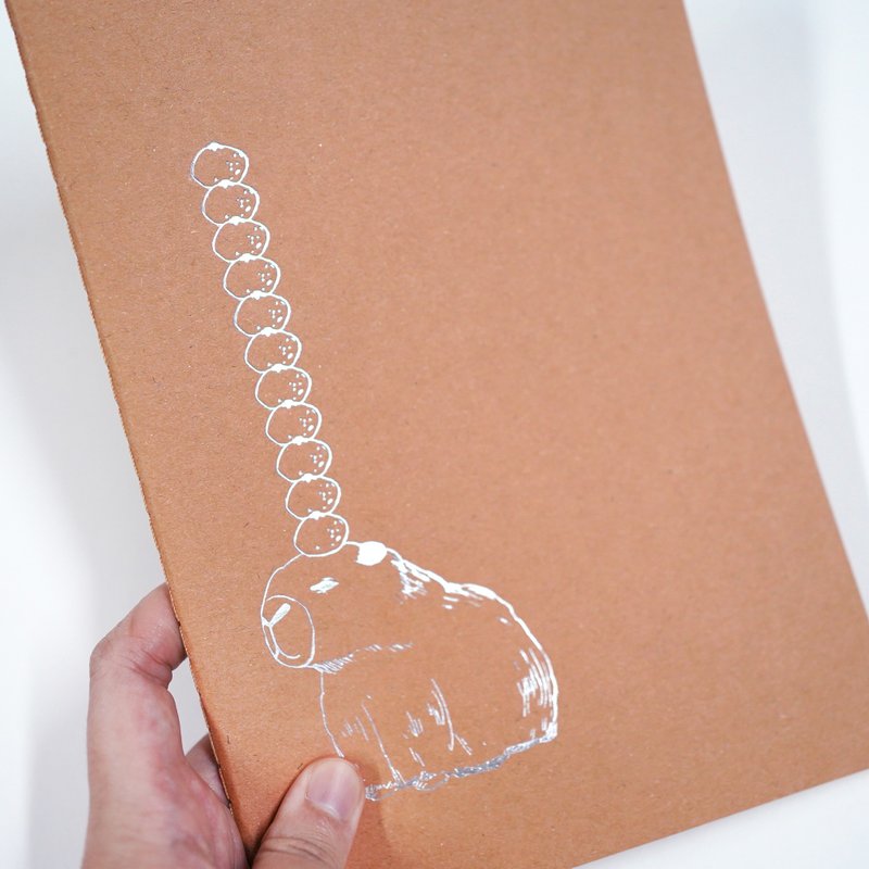 【Capybara Baby】Silver Engraving Blank Notebook - Notebooks & Journals - Paper Orange