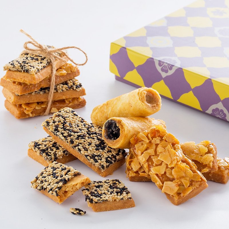 Heart roll 21 into gift box (peanut, sesame stuffed egg roll) - Handmade Cookies - Other Materials White