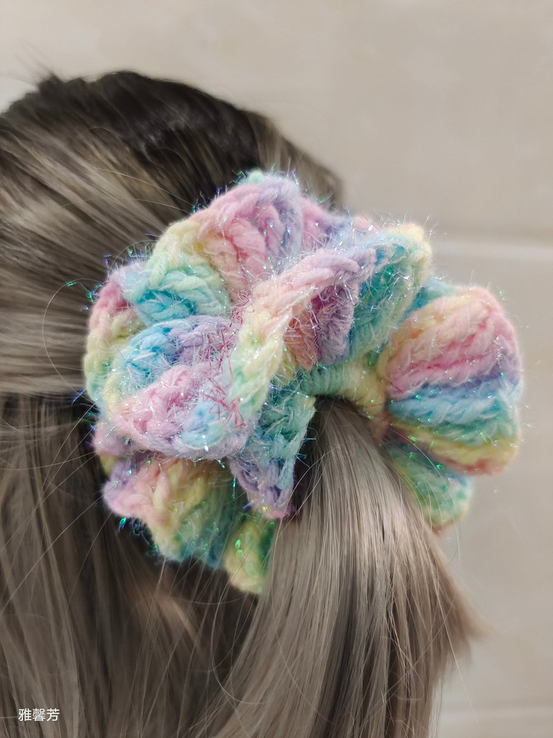 raibow Scrunchie,skinny scrunchie,fluffy scrunchie,oversized scrunchie,Sparkly - Hair Accessories - Cotton & Hemp Multicolor