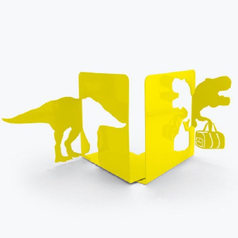 British Mustard Bookend - Tyrannosaurus goes to school - Folders & Binders - Other Metals Yellow