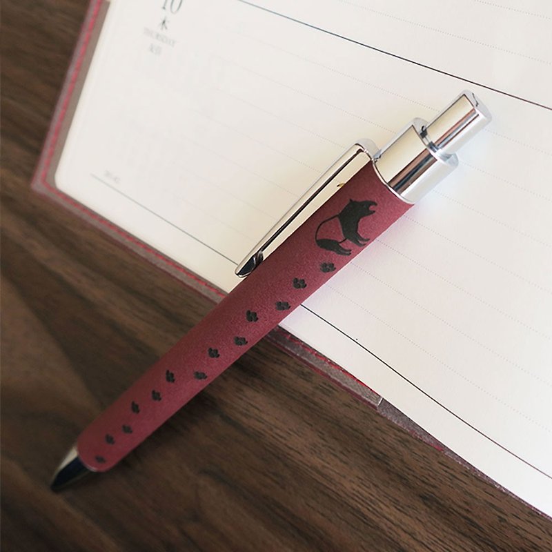 Malay Bac Leather Ballpoint Pen Rose Knock Gift wrapping Christmas Gift - Other Writing Utensils - Wood Red