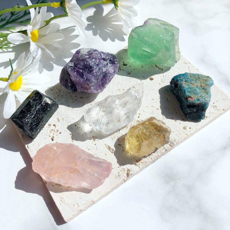 [Natural raw ore seven-color set] Group C/crystal raw ore//only one set - Items for Display - Crystal 