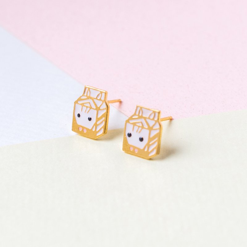 Zebra Milk Carton Animal Milk | Hand-made earrings