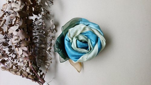 知染生活 知染生活-天然植物染竹節絲棉圍巾/青藍