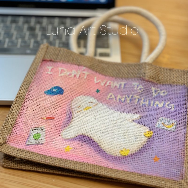 [Artistic hand-painted Acrylic experience linen bag] One person can form a group/Wenqing personalized art bag - วาดภาพ/ศิลปะการเขียน - ผ้าฝ้าย/ผ้าลินิน 