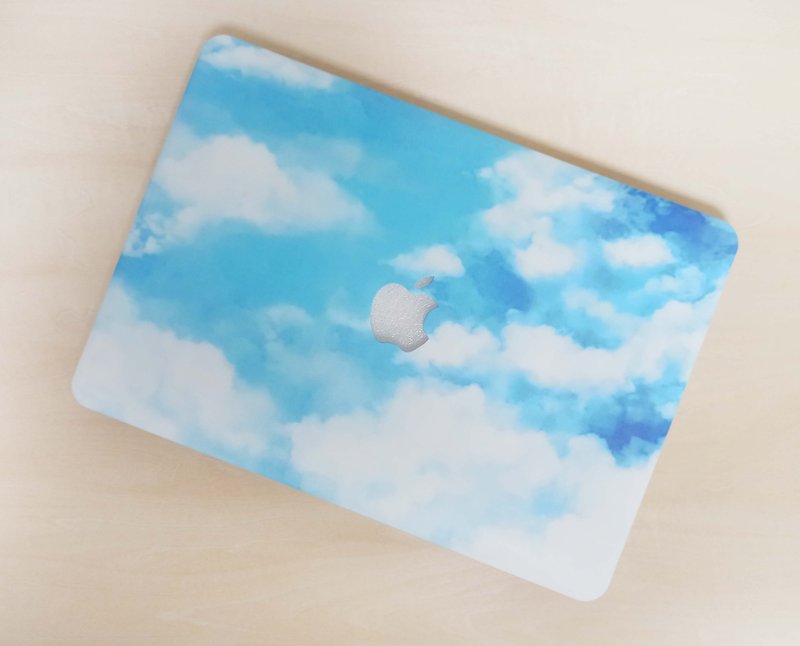 Blue sky watercolor hard cover case Apple Macbook Pro Air Retina 11.6 13 15.4 - อุปกรณ์เสริมคอมพิวเตอร์ - พลาสติก สีใส