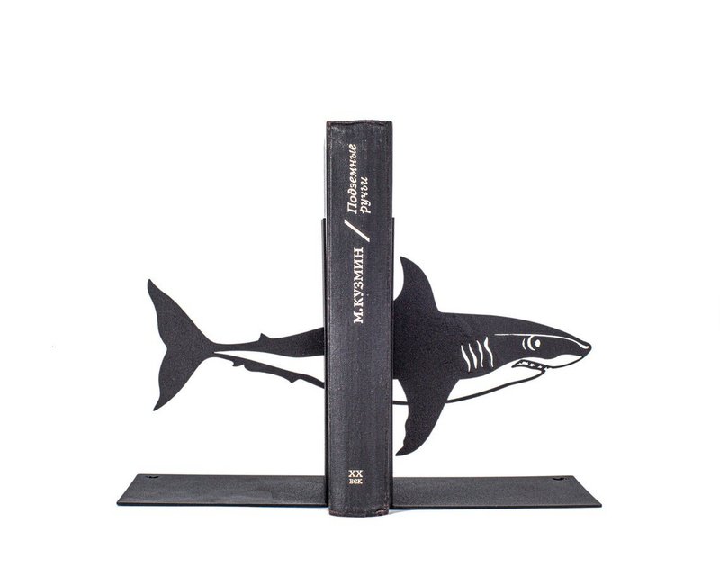 Metal Bookends Shark // FREE SHIPPING WORLDWIDE // - 擺飾/家飾品 - 其他金屬 黑色