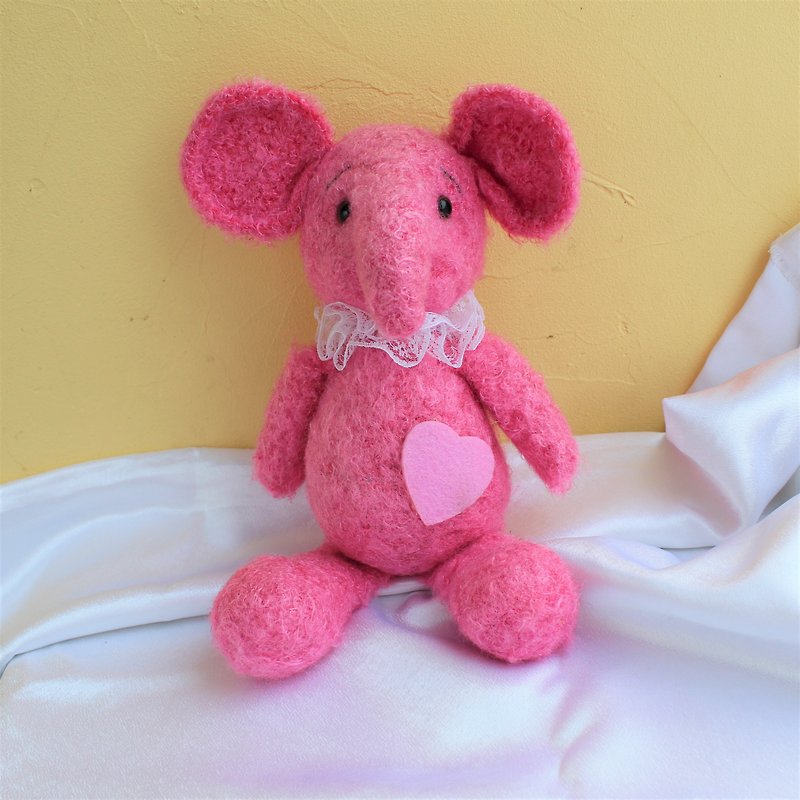 ピンクのやわらかいぬいぐるみかぎ針編みのおもちゃあみぐるみふわふわの赤ちゃんぬいぐるみ象