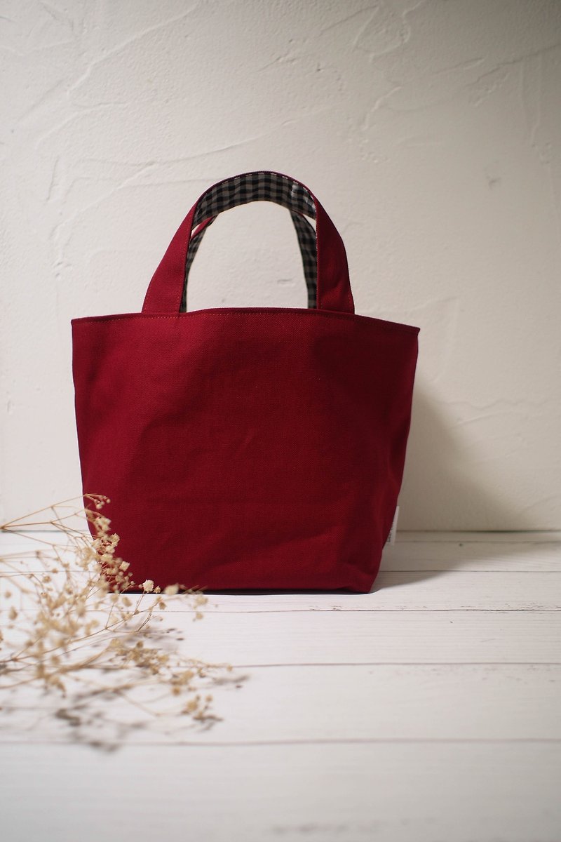 House wine series lunch bag / handbag / limited manual bag / small apple / stock - Handbags & Totes - Cotton & Hemp Red