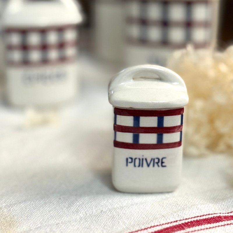 * 50815-經典法國古董 HBCM Béarn系列陶瓷胡椒罐 - 調味罐/醬料罐 - 瓷 銀色