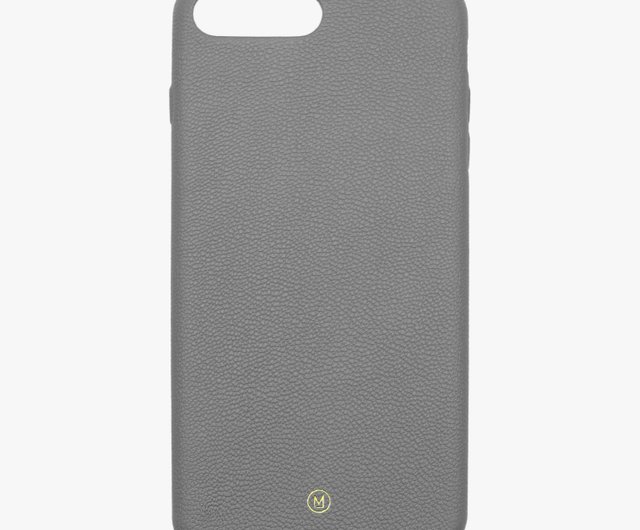 Customized gift handmade real leather macaron gray iPhone case for girlfriend and boyfriend