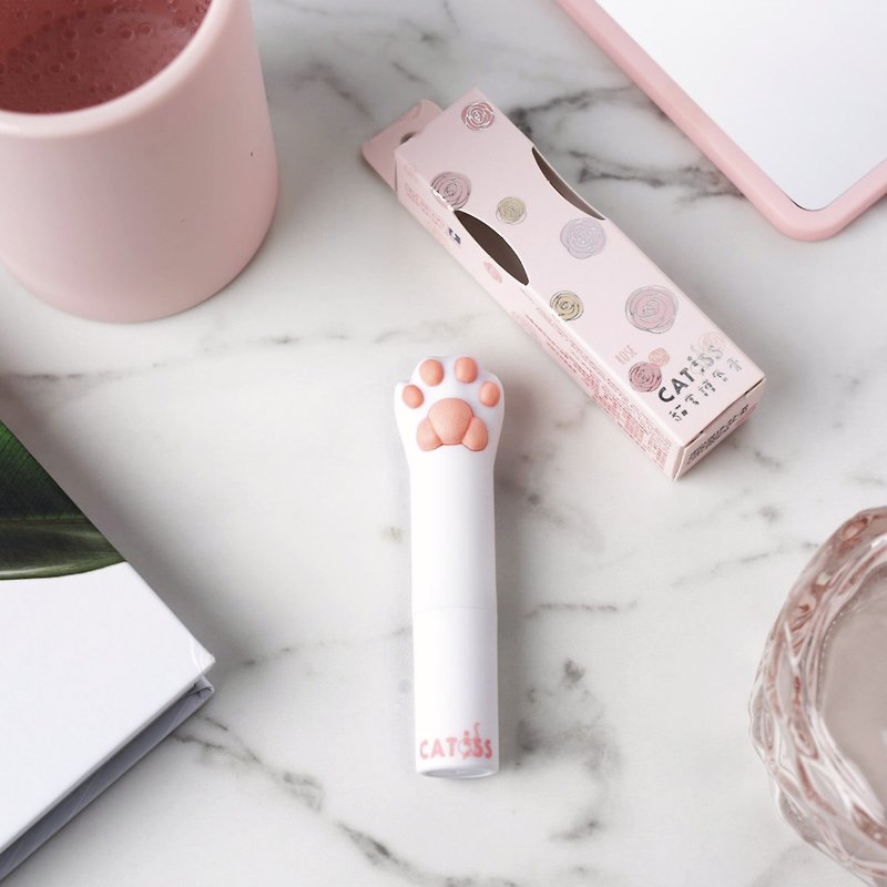 CATISS Cat Palm Lip Balm-White Cat Rose - Lip Care - Other Materials White