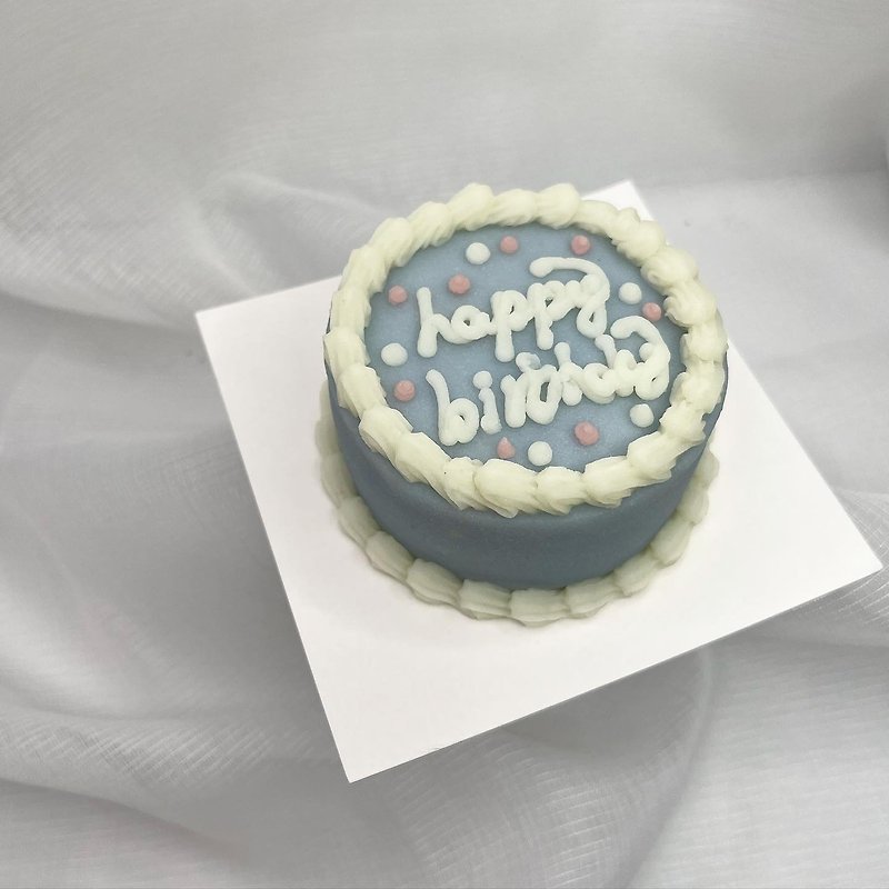 セルフピックアップの場合のみ在庫あり Uncle Buck 2.5 インチ シンプルなブルーとブルーの花のペットケーキ 犬ケーキ - スナック菓子 - 食材 ブルー