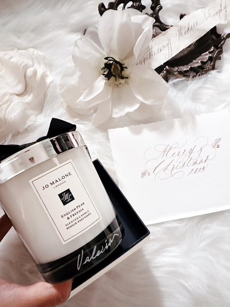 【客製化】雕刻服務 JO MALONE 蠟燭 (不包括蠟燭) - 香氛蠟燭/燭台 - 玻璃 金色