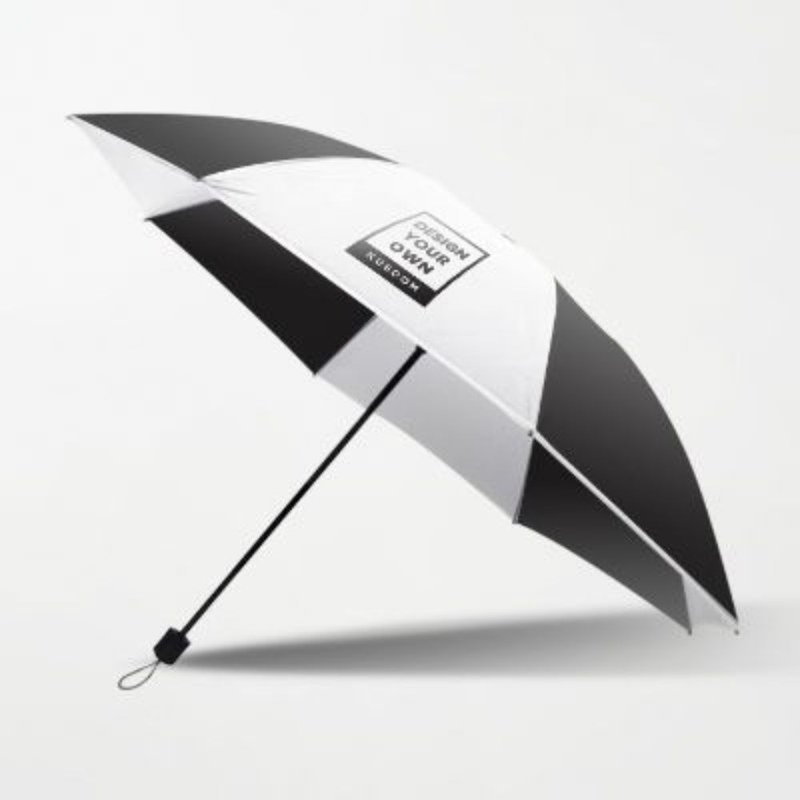 【客製化禮物】拚色傘│下雨必備/摺疊傘/摺疊拚色傘/戶外用品 - 雨傘/雨衣 - 其他材質 黑色