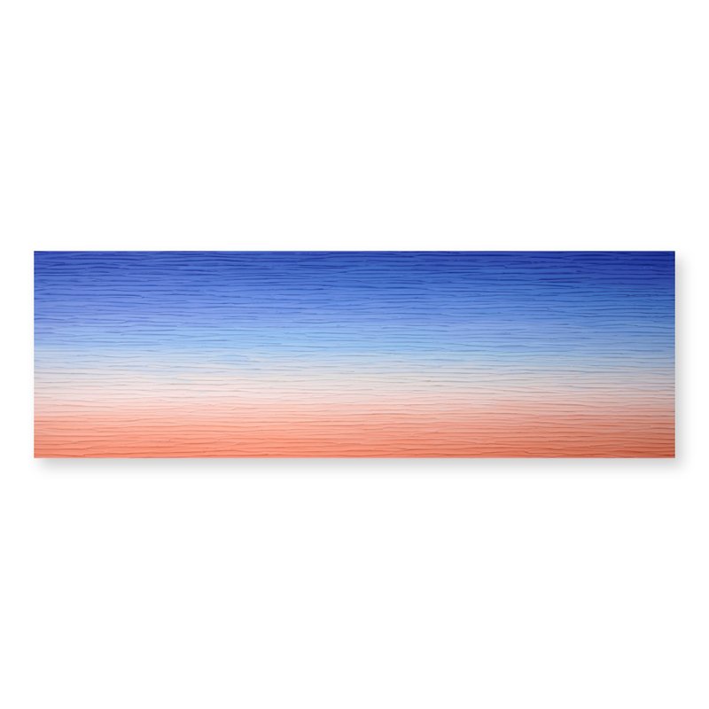 【Sunrise】abstract painting - orange, blue, gradation - โปสเตอร์ - อะคริลิค สีส้ม